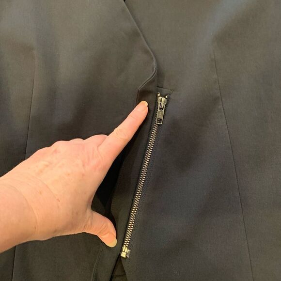 Theory Women’s Blazer Jacket Size: 4 Navy Blue Zipper front Lined - Picture 4 of 7